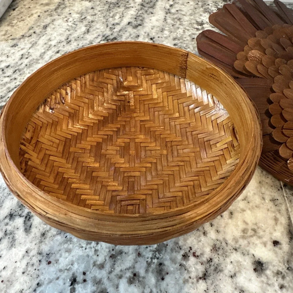 Rooster Wicker Rattan Handmadr Removable Adjustable RARE 70s Vtg